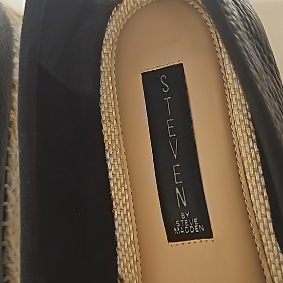 Steven By Steve Madden Womens Ellaine Leather Espadrilles Black Size 9.5M - Picture 5 of 9